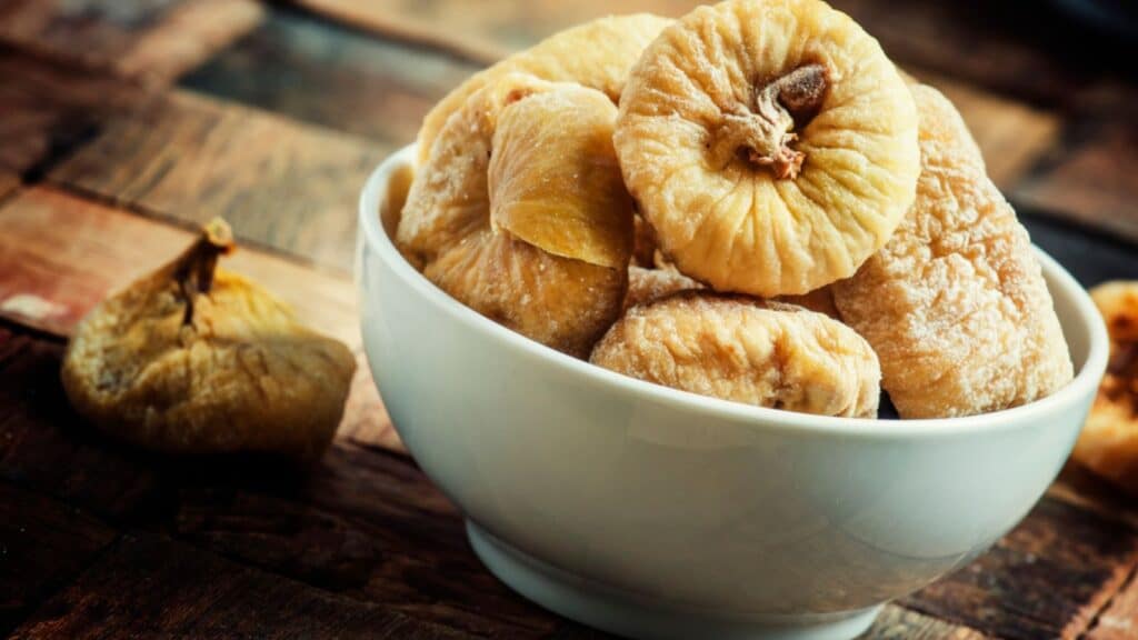 Dried Figs in the white bowl